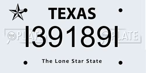 I39189I Texas License Plate