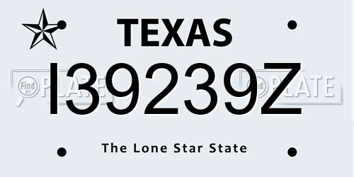 I39239Z Texas License Plate