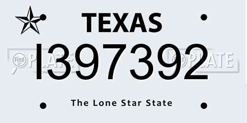 I397392 Texas License Plate