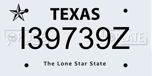 I39739Z Texas License Plate