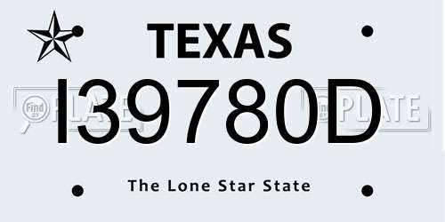 I39780D Texas License Plate