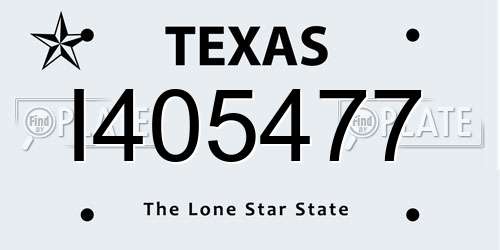 I405477 Texas License Plate