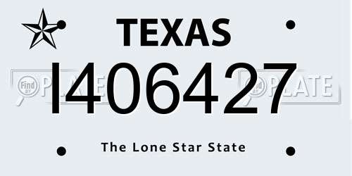 I406427 Texas License Plate