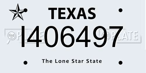 I406497 Texas License Plate