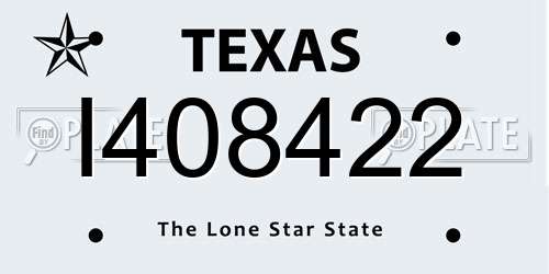 I408422 Texas License Plate