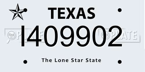 I409902 Texas License Plate
