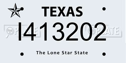 I413202 Texas License Plate