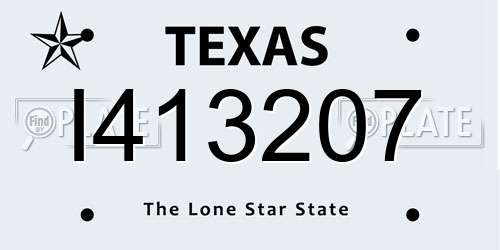 I413207 Texas License Plate