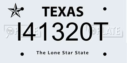 I41320T Texas License Plate