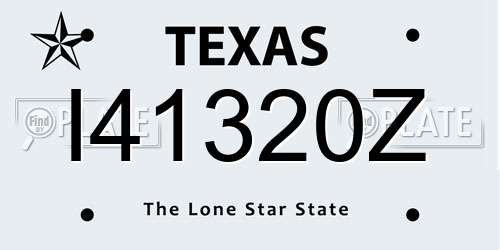 I41320Z Texas License Plate