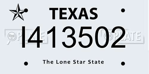 I413502 Texas License Plate