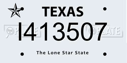 I413507 Texas License Plate