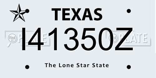 I41350Z Texas License Plate