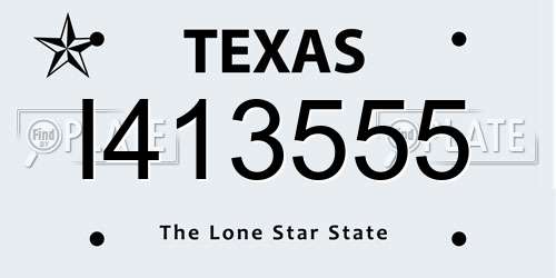 I413555 Texas License Plate