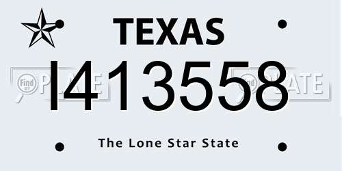 I413558 Texas License Plate