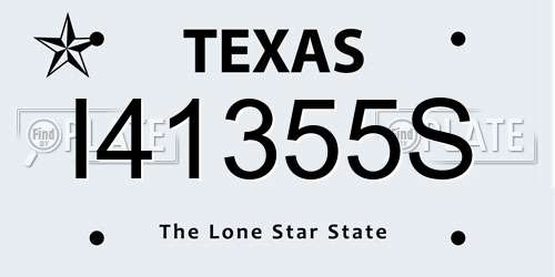 I41355S Texas License Plate