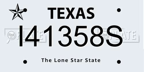 I41358S Texas License Plate