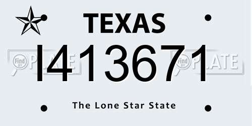 I413671 Texas License Plate