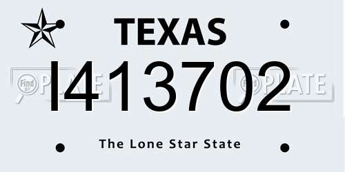 I413702 Texas License Plate