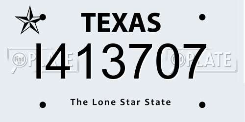 I413707 Texas License Plate