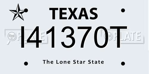 I41370T Texas License Plate