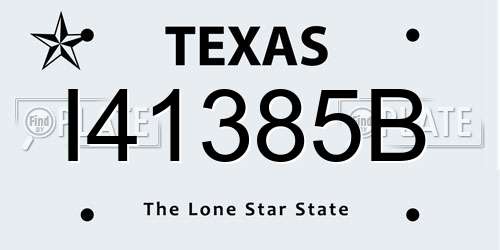 I41385B Texas License Plate