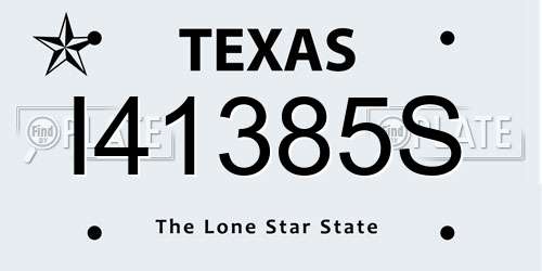 I41385S Texas License Plate