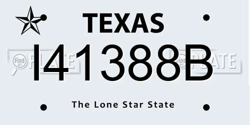 I41388B Texas License Plate