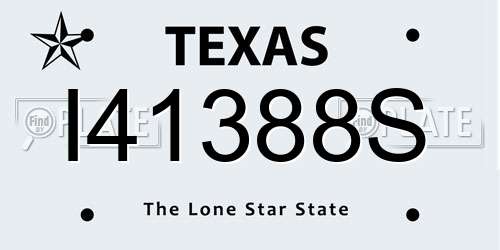 I41388S Texas License Plate