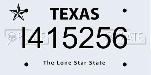 I415256 Texas License Plate
