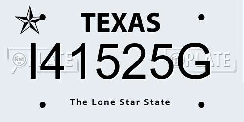 I41525G Texas License Plate