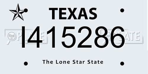 I415286 Texas License Plate