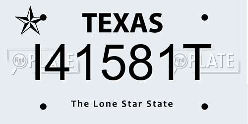I41581T Texas License Plate