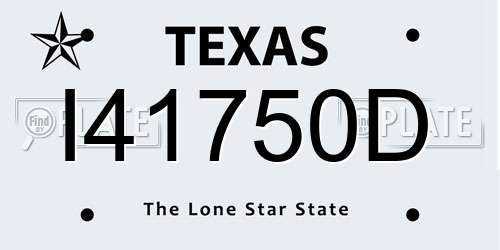 I41750D Texas License Plate