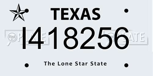 I418256 Texas License Plate