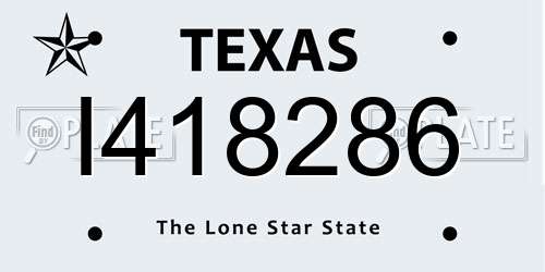 I418286 Texas License Plate