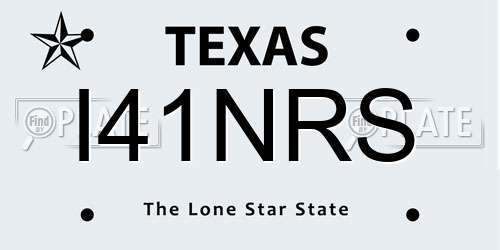 I41NRS Texas License Plate