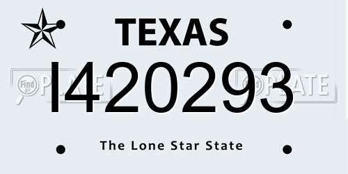 I420293 Texas License Plate
