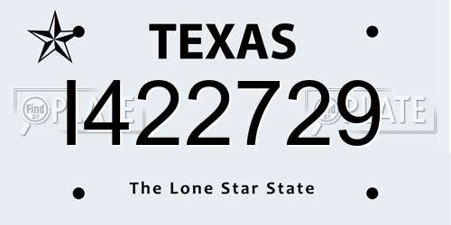 I422729 Texas License Plate