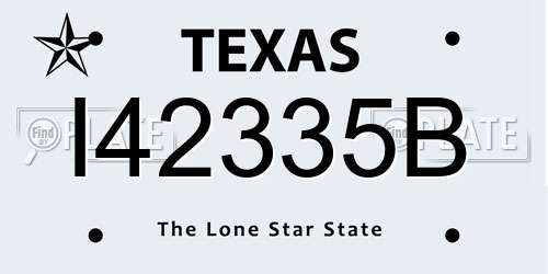 I42335B Texas License Plate