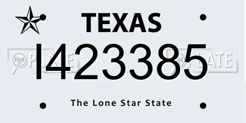 I423385 Texas License Plate