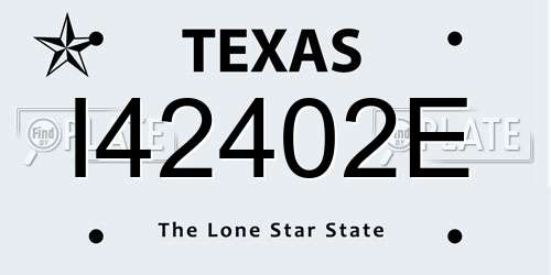 I42402E Texas License Plate