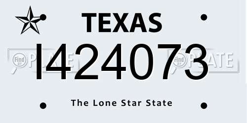 I424073 Texas License Plate