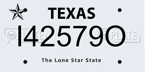 I42579O Texas License Plate