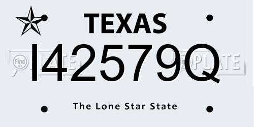 I42579Q Texas License Plate