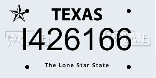 I426166 Texas License Plate