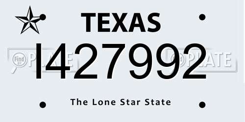 I427992 Texas License Plate
