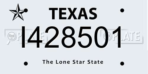 I428501 Texas License Plate