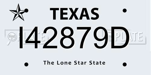 I42879D Texas License Plate