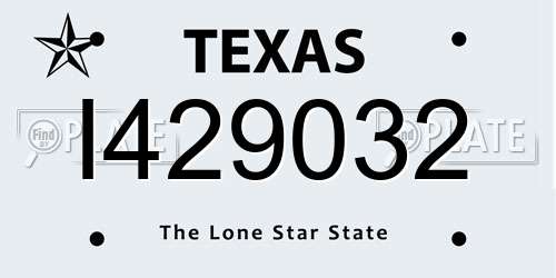 I429032 Texas License Plate